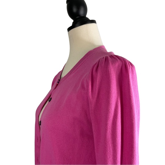 Boden Cotton Crewneck Cardigan Sweater Candy Pink Long Sleeve, Size XS - Picture 4 of 10